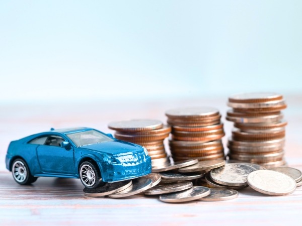 Mini Blue Car with Coins