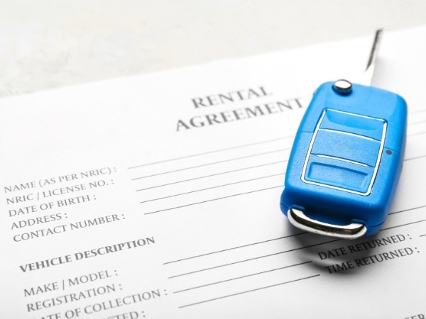 Car Key with Rental Agreement